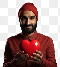PNG Indian man holding red heart adult photo celebration.