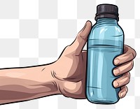PNG Human hand holding a water bottle white background refreshment drinkware.