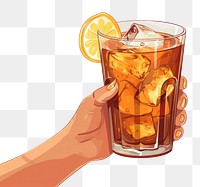 PNG Human hand holding glass of iced tea drink refreshment freshness.