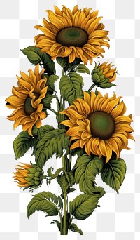 PNG Sunflower bouquet vertical plant inflorescence asterales.