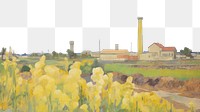 PNG  Painting pollution outdoors factory. AI generated Image by rawpixel.