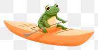 PNG Frog paddling kayak amphibian vehicle animal.
