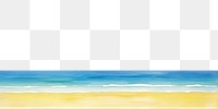 PNG  Beach nature panoramic painting.