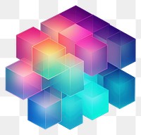 PNG  Isometric cubes abstract pattern purple.