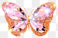 PNG  Butterfly gemstone jewelry glitter. AI generated Image by rawpixel.