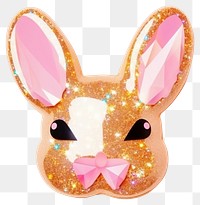 PNG  Rabbit glitter white background representation. AI generated Image by rawpixel.