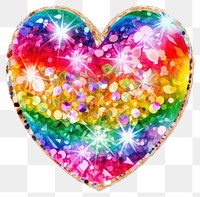 PNG  Rainbow heart jewelry glitter shape. AI generated Image by rawpixel.