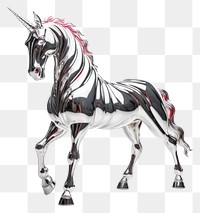 PNG Unicorn Chrome material animal mammal horse.