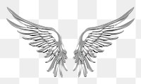 PNG Wings Chrome material silver white white background