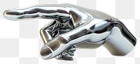 PNG Pointing hand Chrome material chrome silver shiny