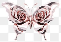 PNG Rose and butterfly Chrome material flower brooch plant.