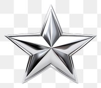 PNG Shooting star in Chrome material silver symbol shape.