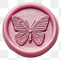 PNG Letter Seal wax Stamp of butterfly pink white background accessories.