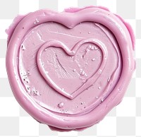 PNG Seal Wax Stamp of a pastel heart dessert icing white background.