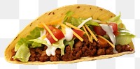 PNG A classic taco food white background vegetable.