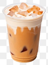 PNG Ice latte in plastic cup dessert coffee drink.