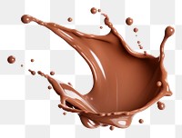 PNG  Chocolate milk white background refreshment splattered.