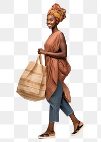 PNG  Big shopping bag African woman handbag adult.