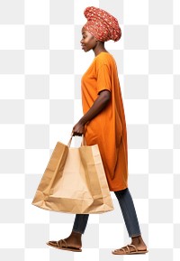 PNG  Big shopping bag African woman footwear handbag.