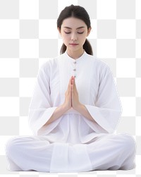 PNG  Japan women meditating portrait adult white.