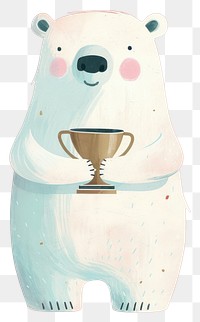 PNG  Polar bear holding a trophy mammal animal representation.