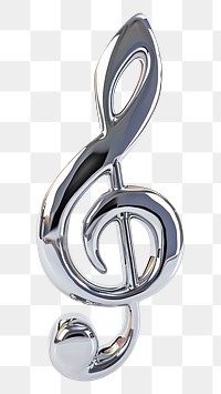PNG Music note chrome material jewelry silver shiny
