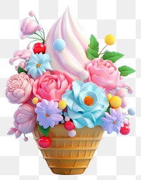 PNG Dessert cupcake flower cream.