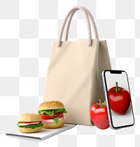 PNG Food bag handbag phone.