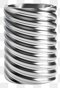 PNG Twisted cylinder chrome material silver spiral shiny.