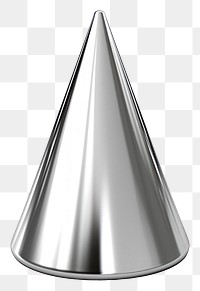PNG Cone chrome material silver shape shiny.
