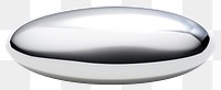 PNG Oval sharp edge chrome material silver shiny shape.