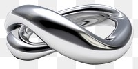 PNG Oval twisted chrome material silver platinum jewelry.