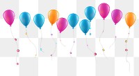 PNG  Balloons border illuminated celebration anniversary. AI generated Image by rawpixel.