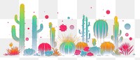 PNG Cactuses border outdoors plant art. AI generated Image by rawpixel.