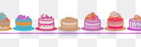 PNG Cakes border dessert line food. AI generated Image by rawpixel.