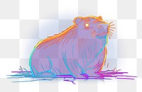 PNG Capybaras border neon mammal animal. AI generated Image by rawpixel.