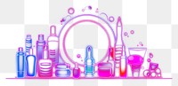PNG Cosmetics border neon line illuminated. AI generated Image by rawpixel.