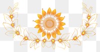 PNG Sunflower border pattern inflorescence illuminated. AI generated Image by rawpixel.