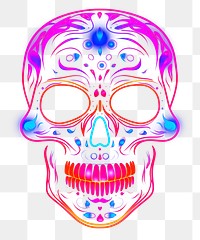 PNG Skull border purple neon illuminated. AI generated Image by rawpixel.