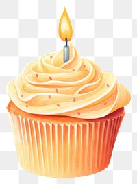 PNG Cupcake with candle cupcake dessert icing.