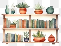 PNG Bookcase bookshelf furniture plant