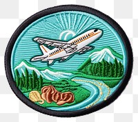 PNG  Airport airplane badge transportation.