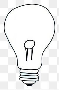 PNG  Light bulb lightbulb cartoon line. AI generated Image by rawpixel.