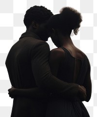 PNG Black people silhouette portrait outdoors. AI generated Image by rawpixel.