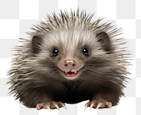 PNG Smiling porcupine hedgehog animal mammal. AI generated Image by rawpixel.