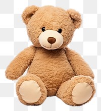 PNG  Teddy bear plush toy white background. AI generated Image by rawpixel.