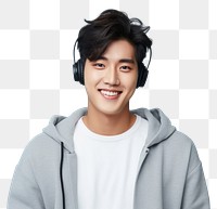 PNG  Asian man headphones headset smiling. AI generated Image by rawpixel.