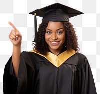 PNG  Young university graduate african american woman graduation student white background. AI generated Image by rawpixel.