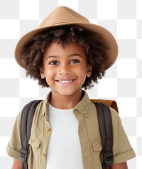 PNG  African-American kid traveler portrait smiling smile.