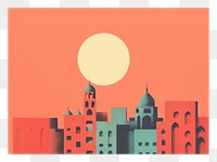 PNG Minimal ramadan background art painting moon. AI generated Image by rawpixel.